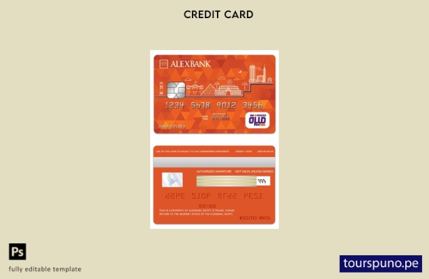 lista para imprimir plantilla de tarjeta mezza de Alexbank de Egipto